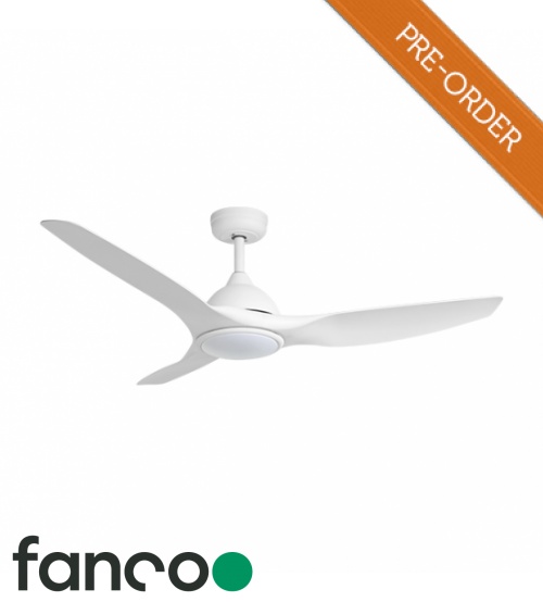 Fanco Horizon 2, 52" DC LED Ceiling Fan with Smart Remote Control in White